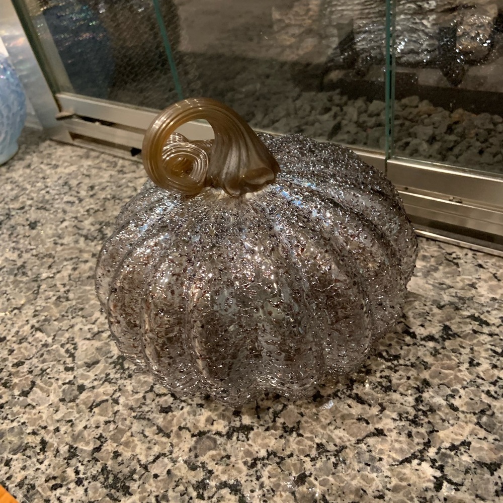 Iridescent grey pumpkin